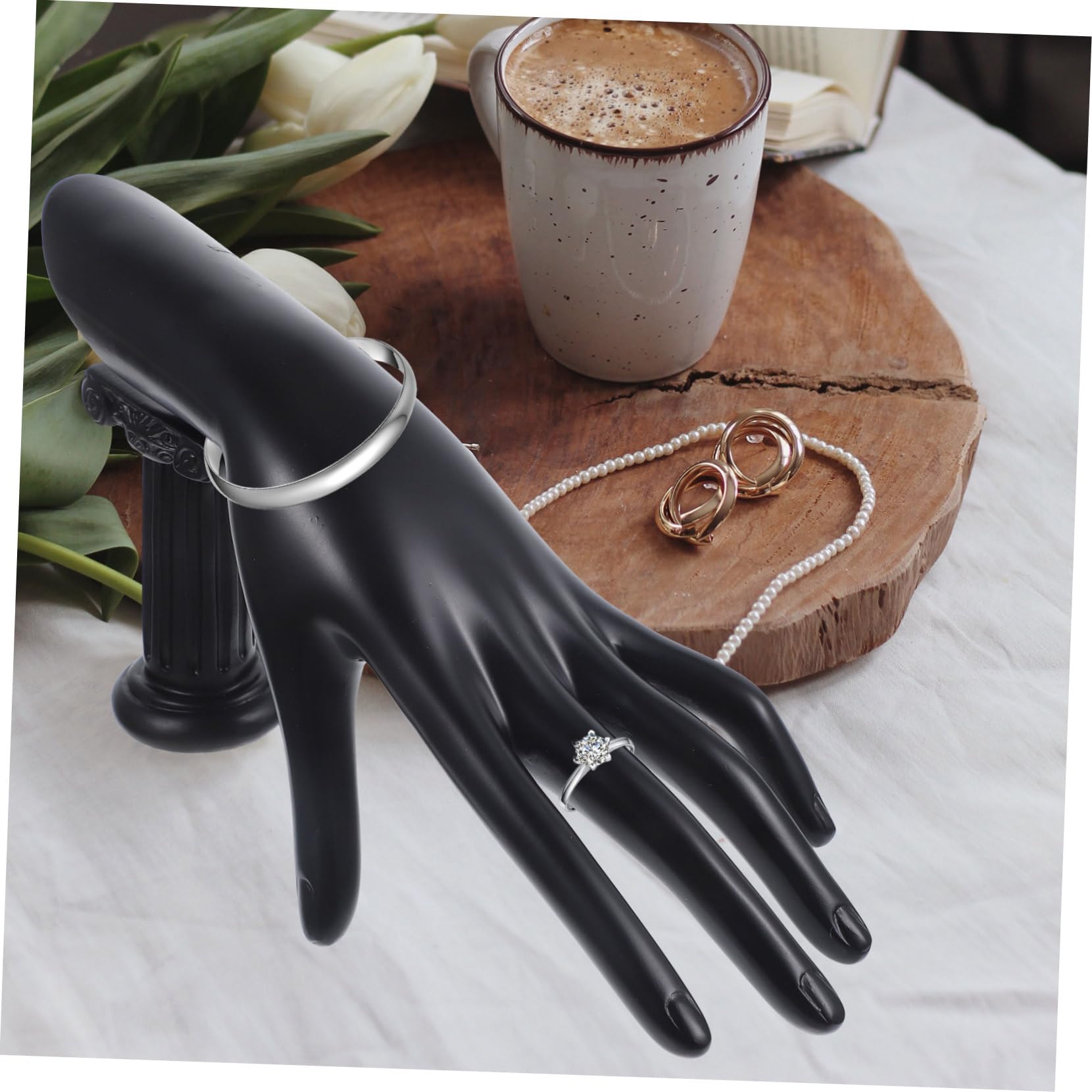 Homoyoyo Espositore per Organizzare per Resina i Gioielli Nera e Forma Mano di a Porta Decorativo Proteggere Bracciali Anelli Tuoi Accessori in Casa