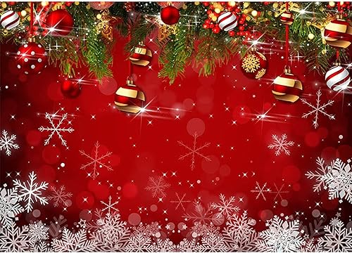 Fondo de fotografía de vinilo rojo de 8 x 6 pies para fotografía de Navidad, fiesta de vacaciones de invierno, fondo fotográfico, Año Nuevo,