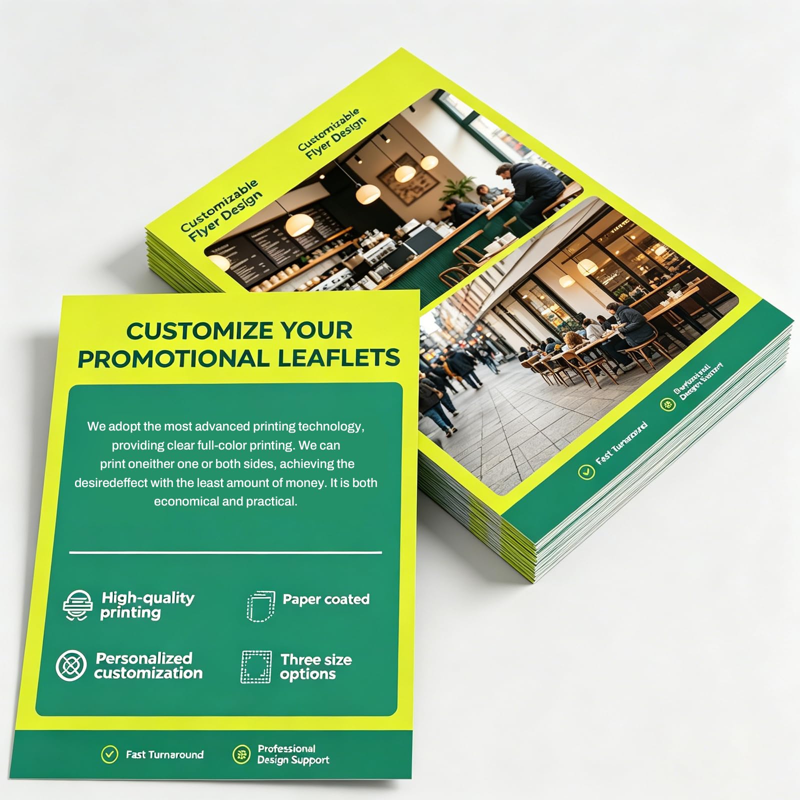 Personalised Bulk Flyers with Logo&Design, Glossy2 Sided Full-Colour Print