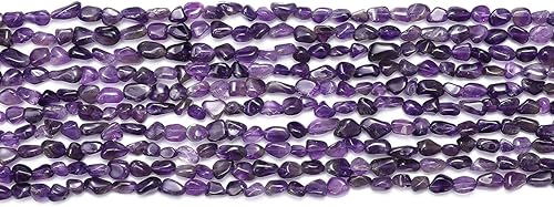 Miniatura 3 de Granos de piedra de cristal de amatista natural irregular, sueltos, semi piedras preciosas para la fabricación de joyas, 0.197-0.315 in 15.0 in