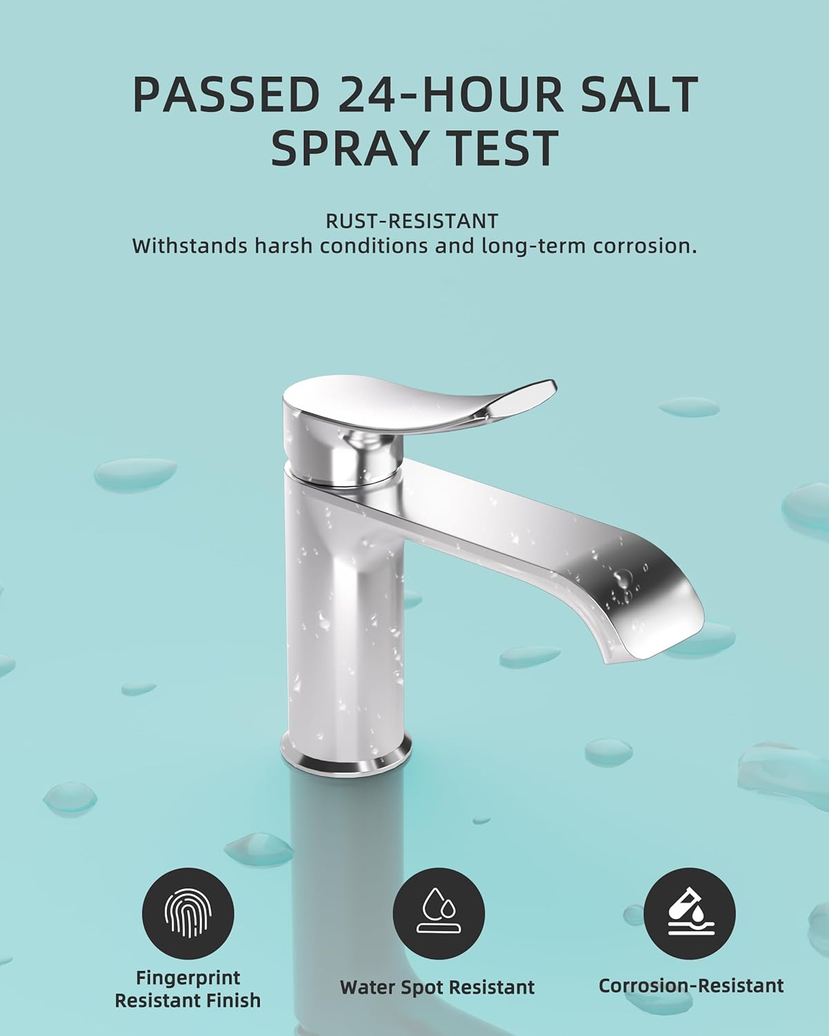 BELZ Chrome Bathroom Faucet 1 Hole, Modern Vanity Faucet for Bathroom Sink, Lead-Free Single Handle Basin Faucet with Pop-up Drain - Image 6