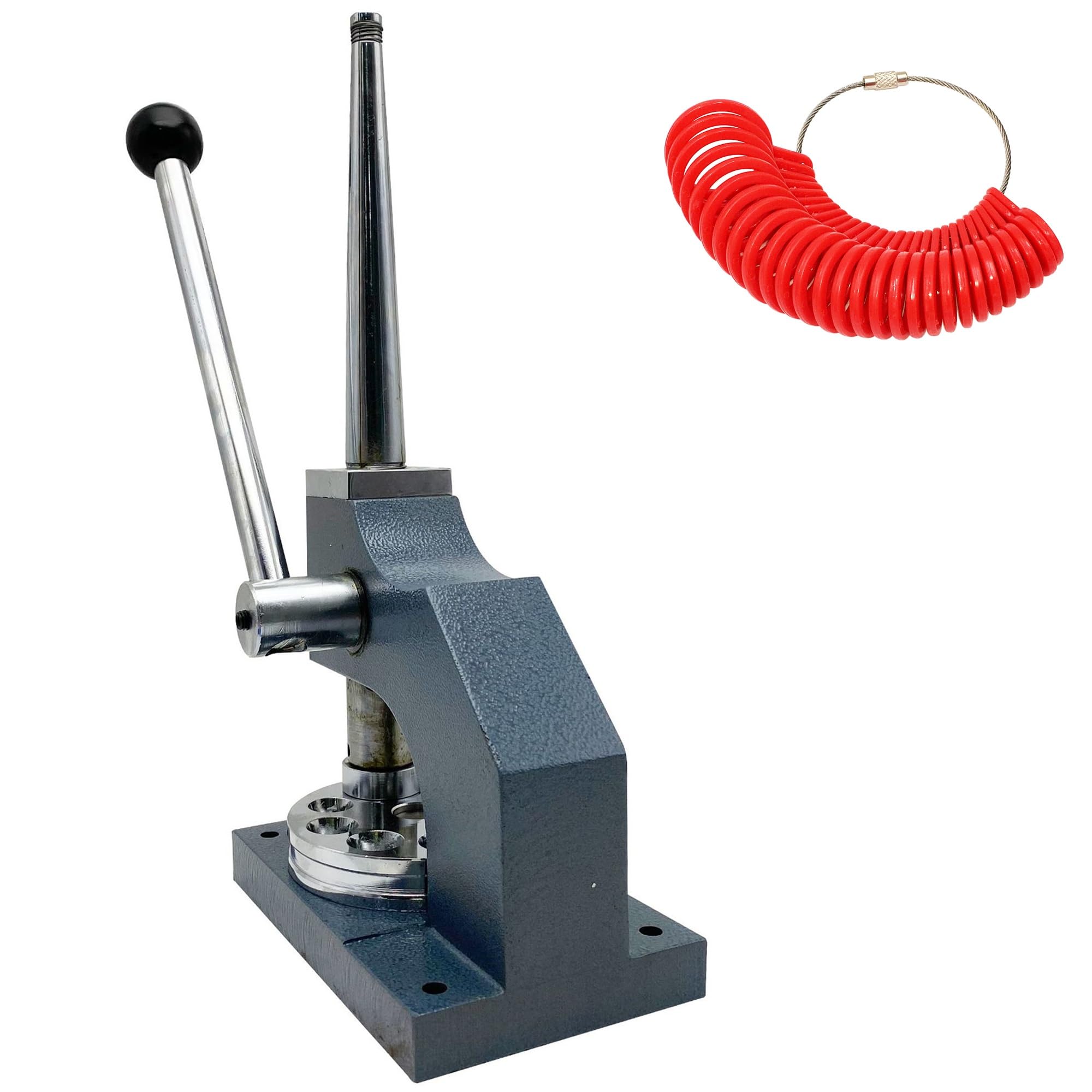 Herramienta reductora de anillos para bandas lisas, herramienta profesional manual de tamaño de anillos con base pesada, kit de tamaño ajustable