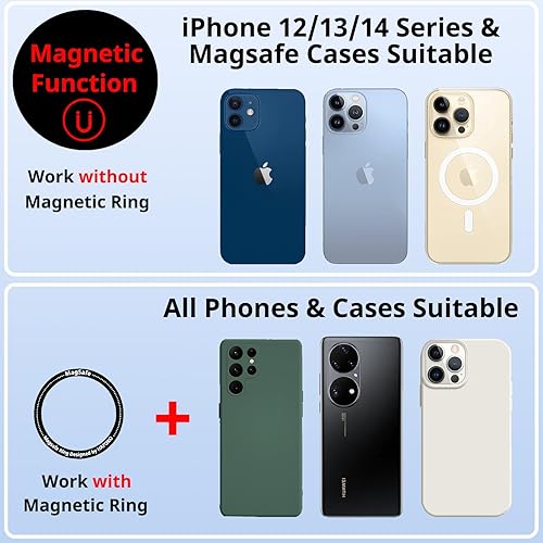 Miniatura 5 de OM6 Soporte magnético para anillo con abrazadera para trípode para teléfono inteligente con orificio de 14 pulgadas compatible con estabilizador de