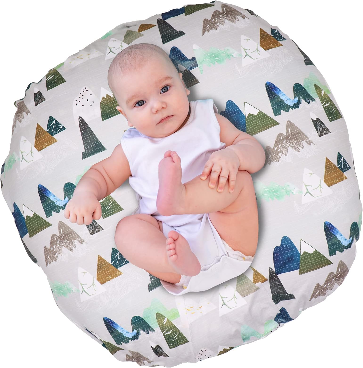 Mountains Newborn Lounger Pillow Cover, Lounger Cover for Boys Girls, Snugly Fit Infant Lounger for Baby, Infant Removable Slipcover, Breathable & Reusable (Lounger Pillow Not Included)