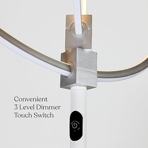 Miniatura 4 de Brightech - Lámpara de pie LED Eclipse - Los anillos de luz aportan un ambiente de ciencia ficción a los espacios contemporáneos - 20 vatios - Luz