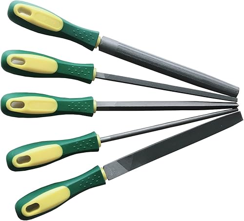 Miniatura 9 de Juego de archivos de metal, 5 piezas, 10 pulgadas, lima de acero de alto carbono, trabajo para metal, madera, plástico