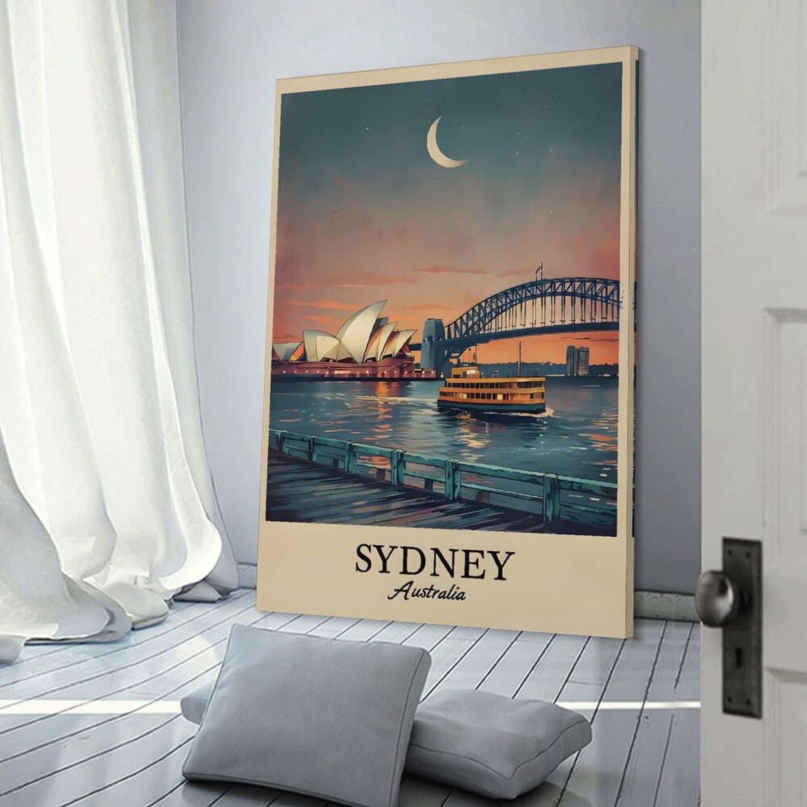 Junmoney Sydney Australia Travel (2) Room Decor Wall Art, 20x30inch(50x75cm), for Home, Office, Studio Or Guest Room, Canvas Wall Art That Fits Changing Layouts