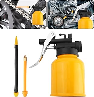 carleef Oil Can,250ml Oil Can Pump Oiler with Straight & Flexible Spout Meet Vehicle Lubrication Needs,Universal Hand Pump Oiler Can Car Accessories for Most Cars Trucks Bikes