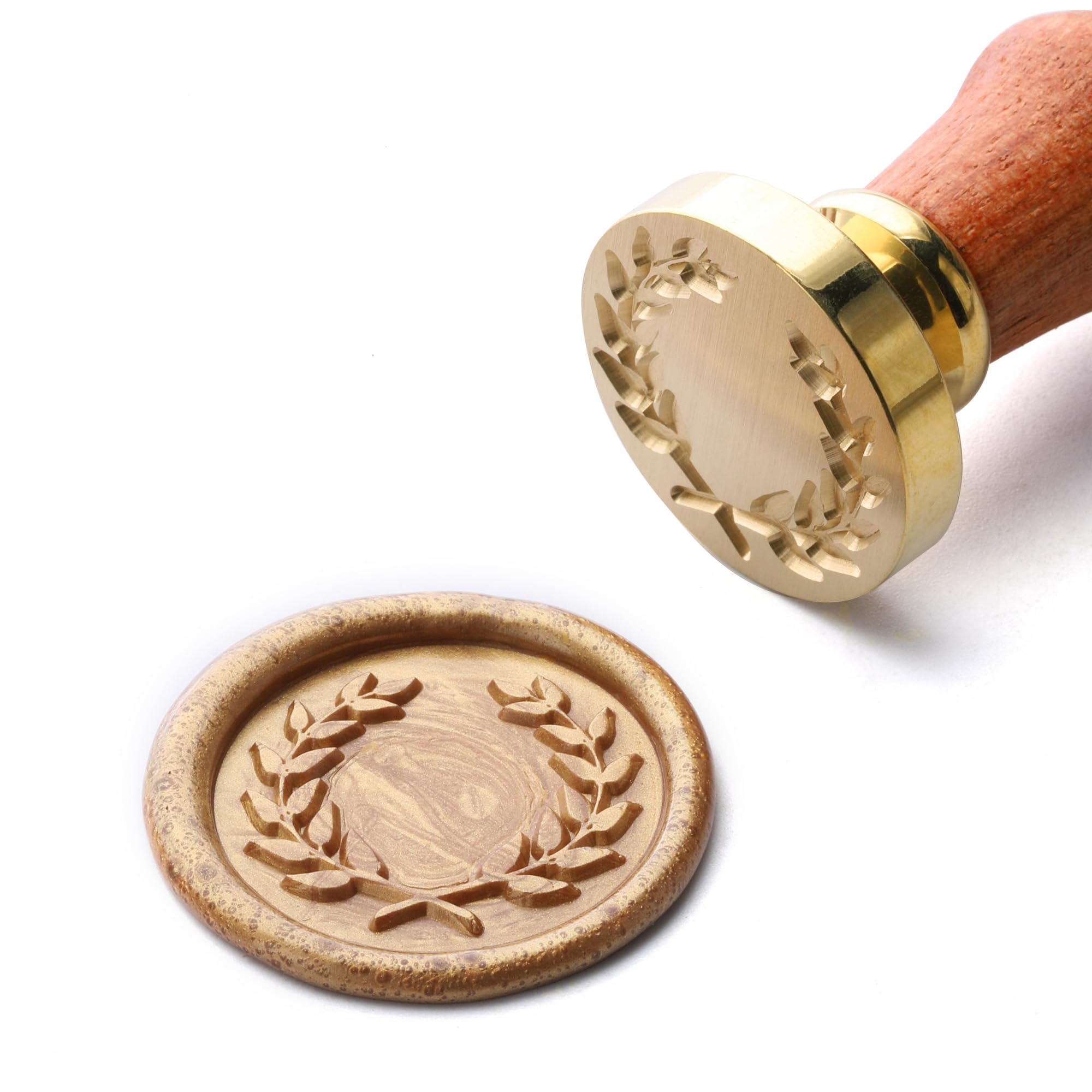 25mm Olive Pattern Cachet De Cire Vintage Sceau Cire Feuille