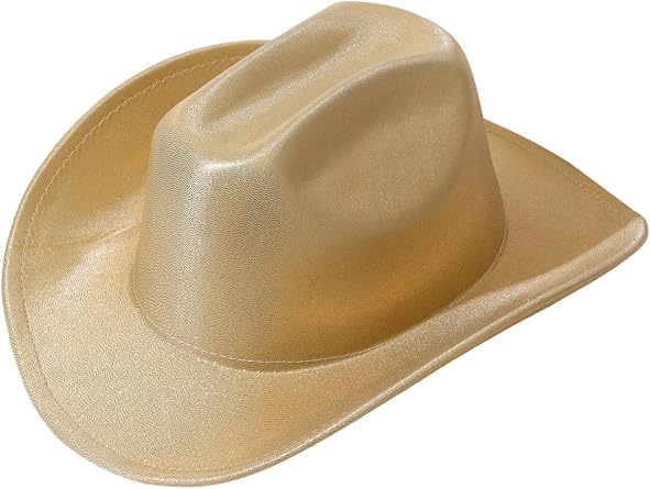 QWINEE Western Wide Brim Cowboy Hat Sparkly Music Festival Costume Party Cowgirl Hat for Women Men