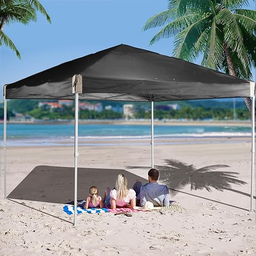 Miniatura 8 de Aoodor Tienda de campaña desplegable de 10 x 10 pies, sombra instantánea portátil para camping, fiestas y eventos al aire libre, marco de hierro