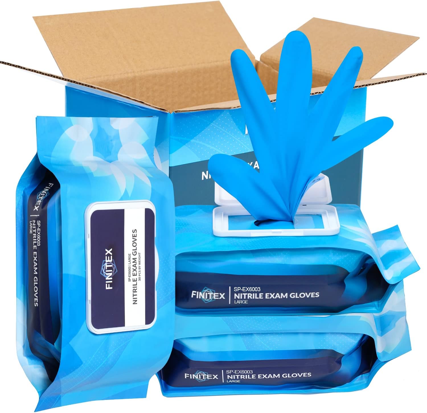 FINITEX Nitrile Disposable Latex Free Exam Gloves 5mil 12 inch Long