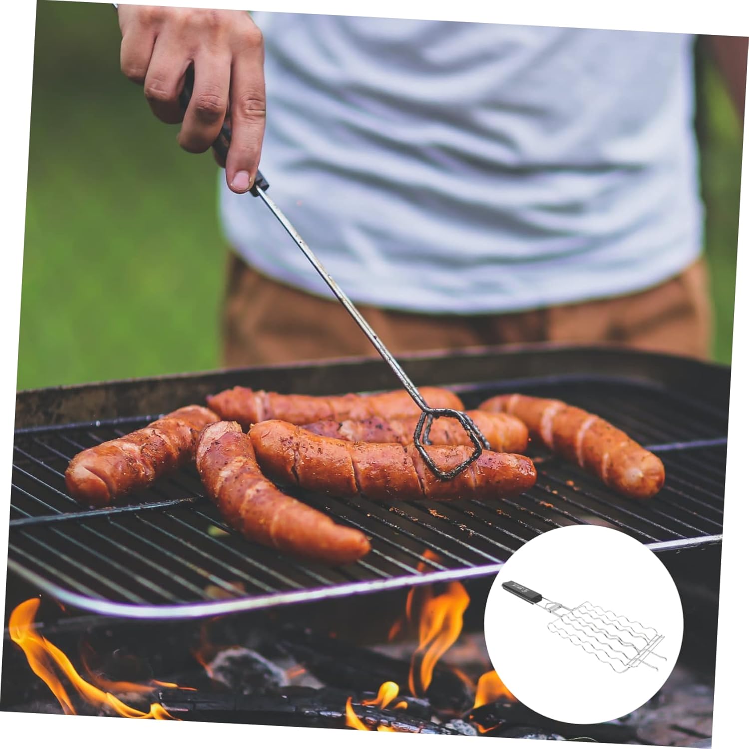 Barbecue Grill Net Fish Grilling Rack Bbq Tool Non-stick Mesh Heat Resistant Bbq Mat for Gas Grill Smoker