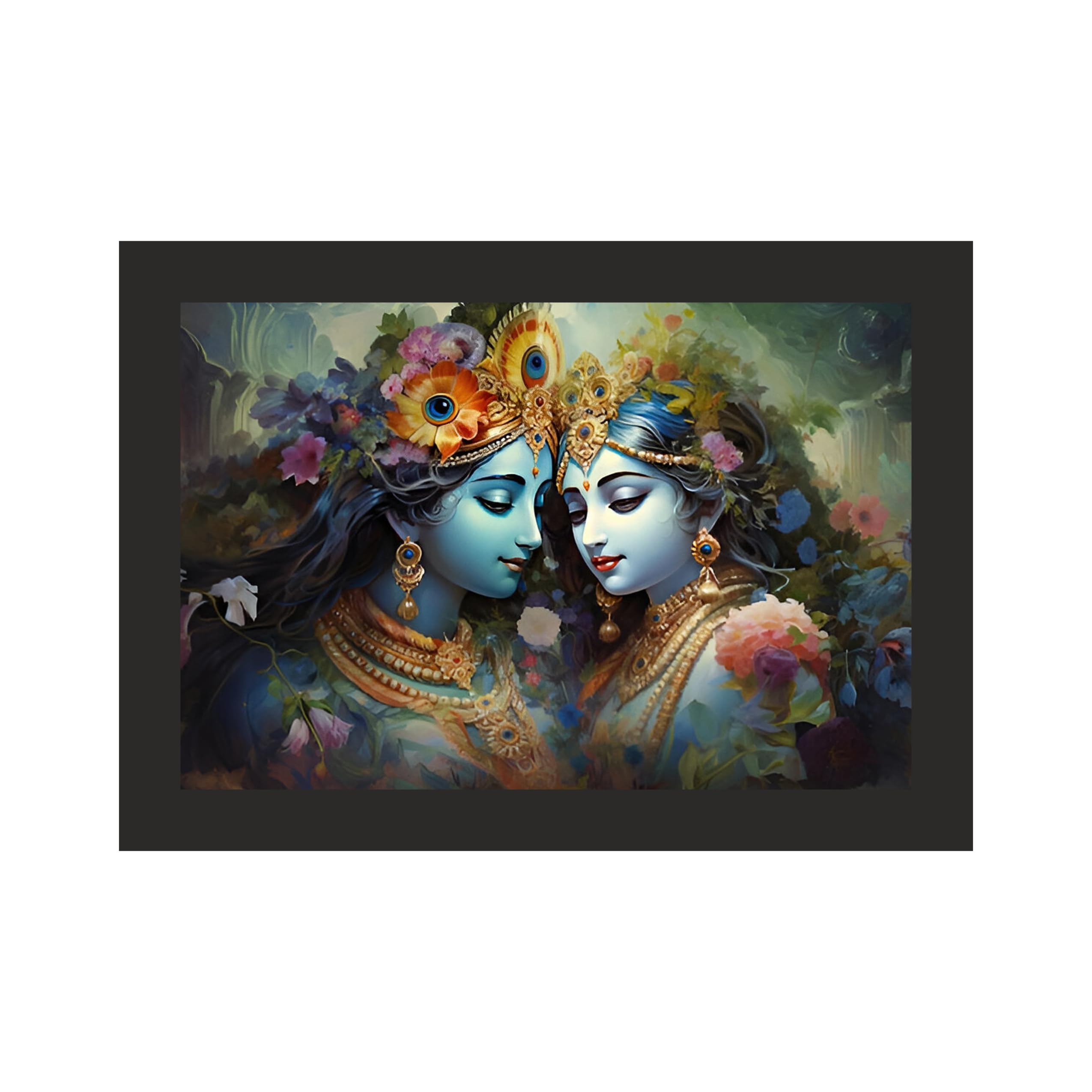 Serene Radha Krishna Art - 14x10