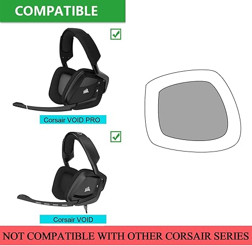 Miniatura 2 de Almohadillas de repuesto de espuma viscoelástica y tela de malla para auriculares Corsair Void y Corsair Void PRO RGB con cableinalámbricos para