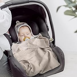 lulumoon Baby Blanket for Newborns: Muslin Swaddle for Receiving Neutral - Crib Quilt for Travel Boy & Girls 30x40(Ivory)