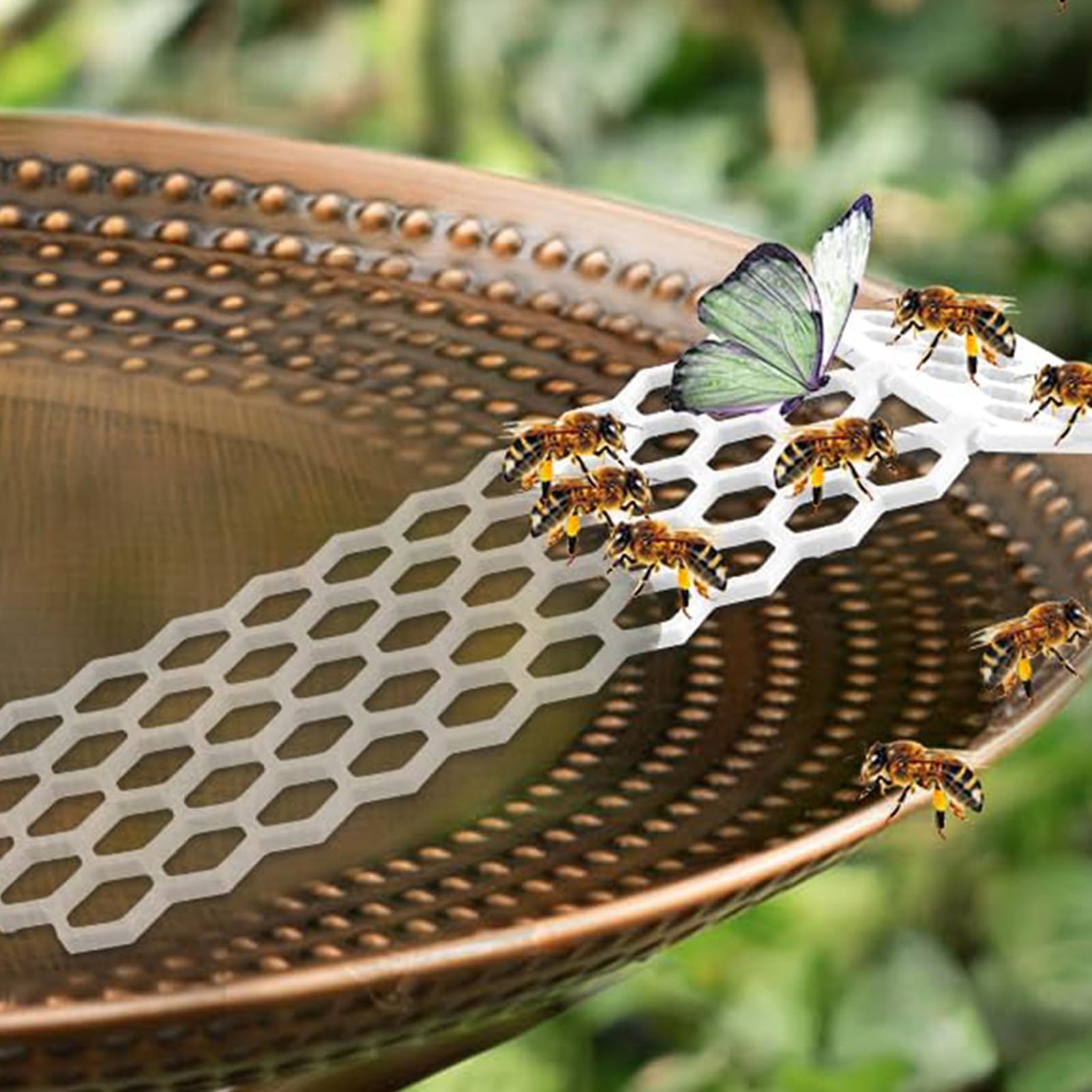 2 islas de abejas flotantes, estación de agua de abejas y bebedero para jardín, plegable con diseño antigoteo, atrae mariposas, pájaros en el balcón, apiario, estanque, fácil de limpiar, resistente a
