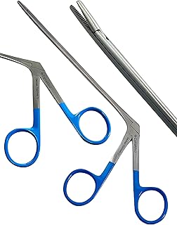 Premium German Hartman Alligator Micro Forceps 5.5 Inches Serrated Blue Rings ENT Instruments