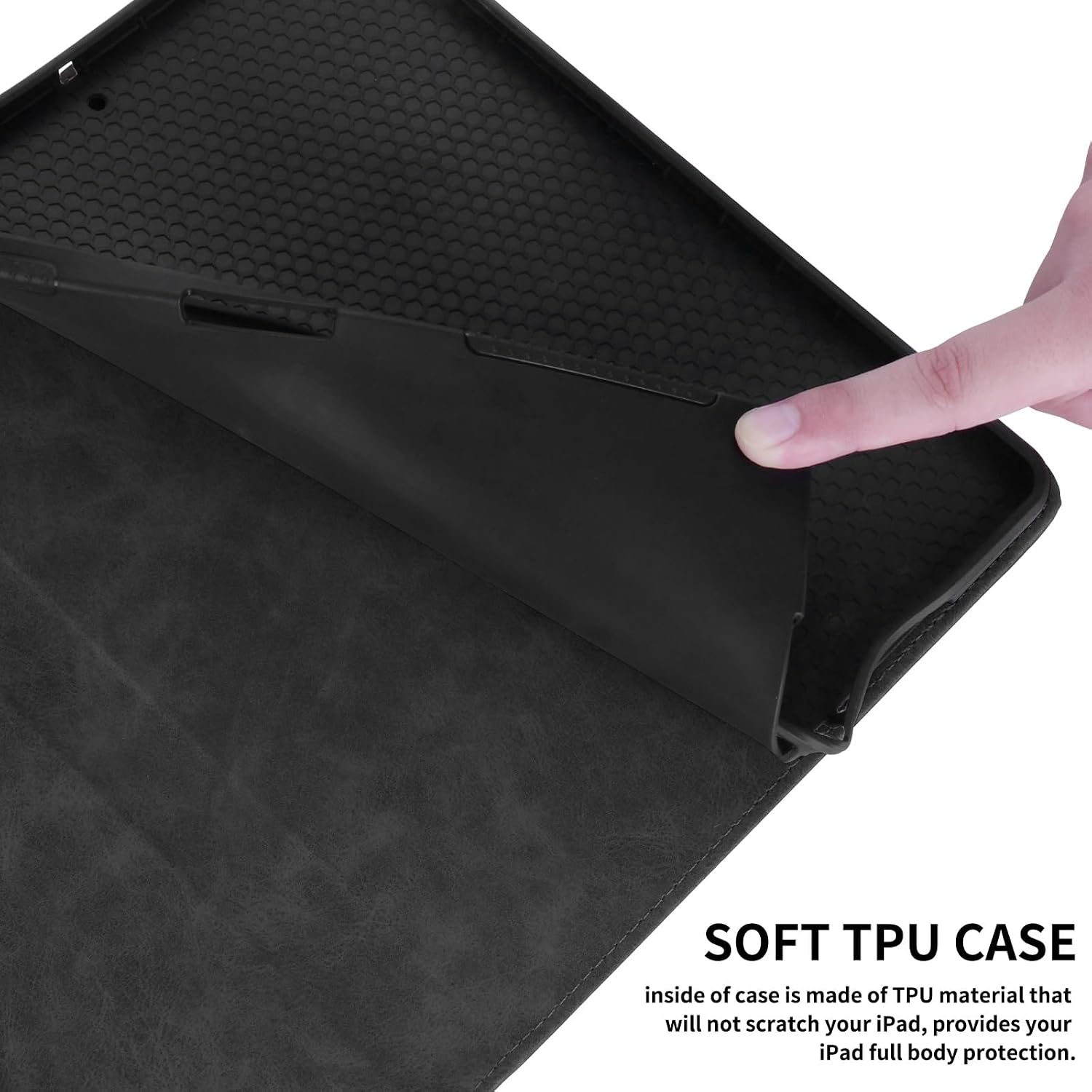Tablet PC Bags Cases Sleeves Compatible with iPad Pro 11 2024 Adjustable Fixing Strap Card Slot Tablet Case Shockproof Tablet Case Bracket Type Tablet PC Case Tablet Case(Black)
