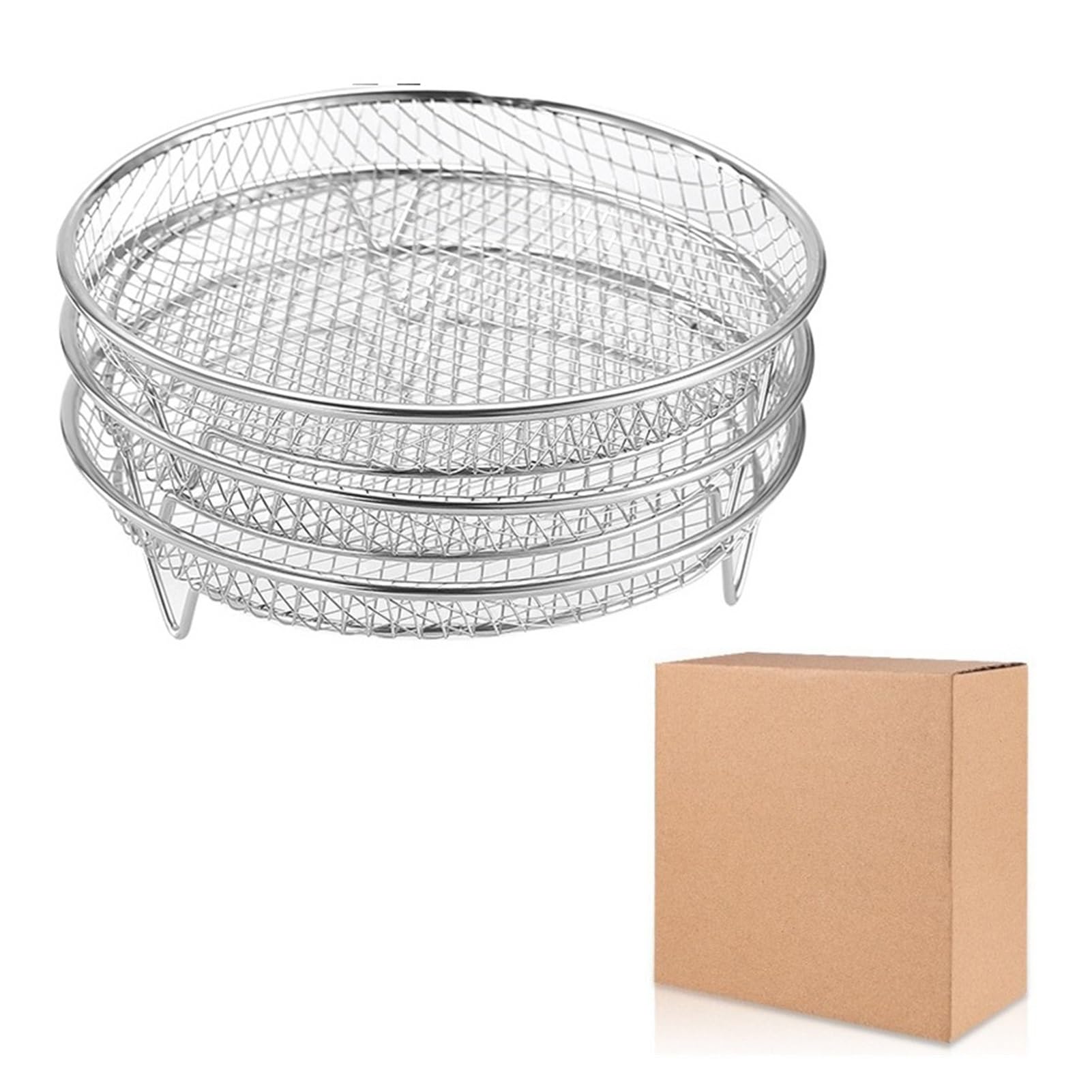 Accesorio para freidora de Aire: Rejilla de Acero Inoxidable para Barbacoa de 3 Niveles para Asar Carne a la perfección. Herramienta Esencial para freír y cocinar.