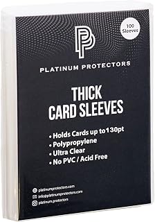 Platinum Protectors Thick Penny Sleeves for up to 130pt Thicker Cards Jersey and Patch Cards (100 Pack)