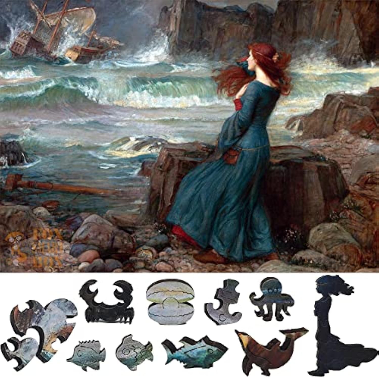 Wooden Jigsaw Puzzle for Adults - Uniquely Shaped Pieces - Made in The USA by FoxSmartBox - 386 Pieces - Miranda