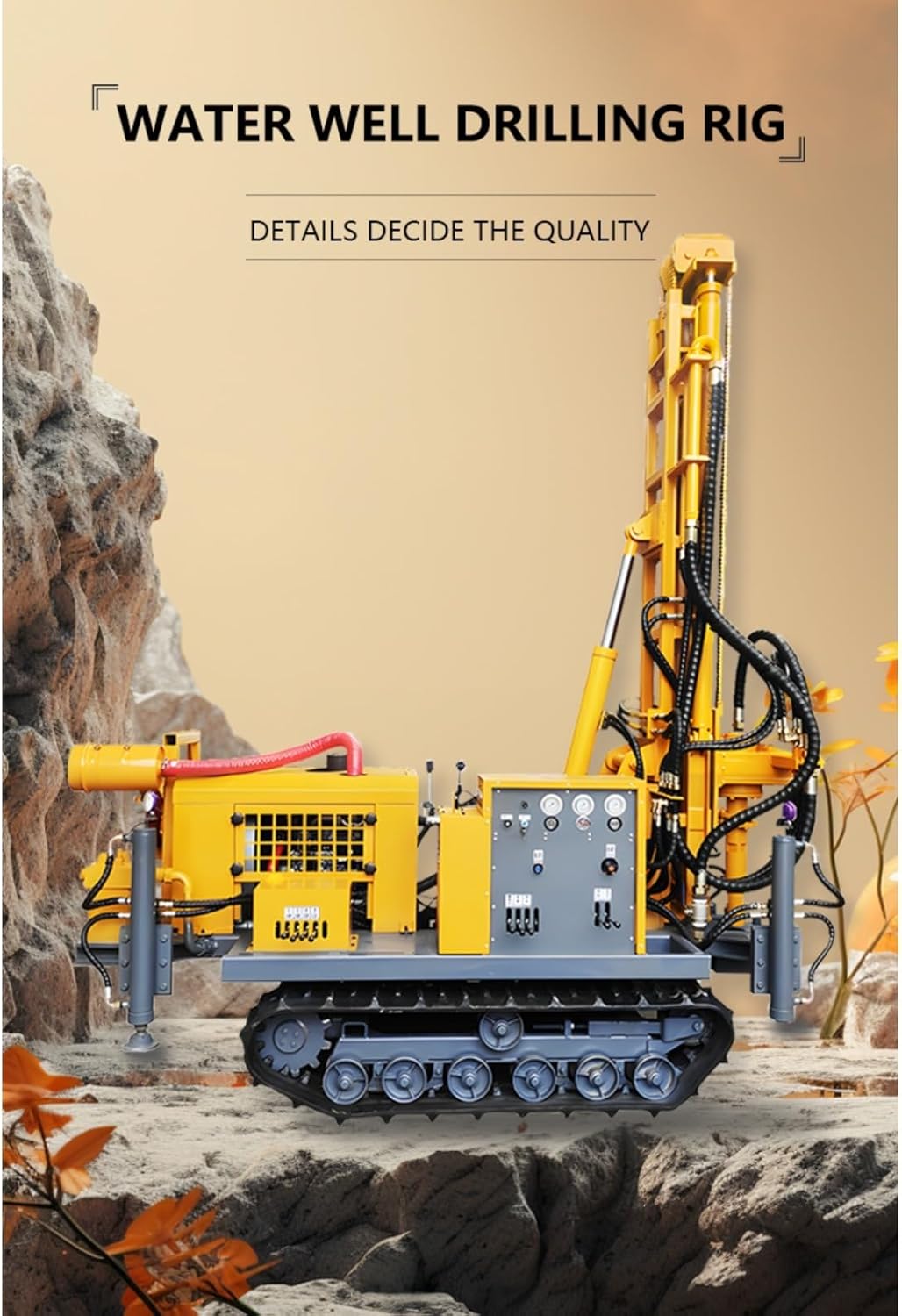 Water Well Drilling Rig – High Torque Pneumatic Drill Machine for Deep Water Wells