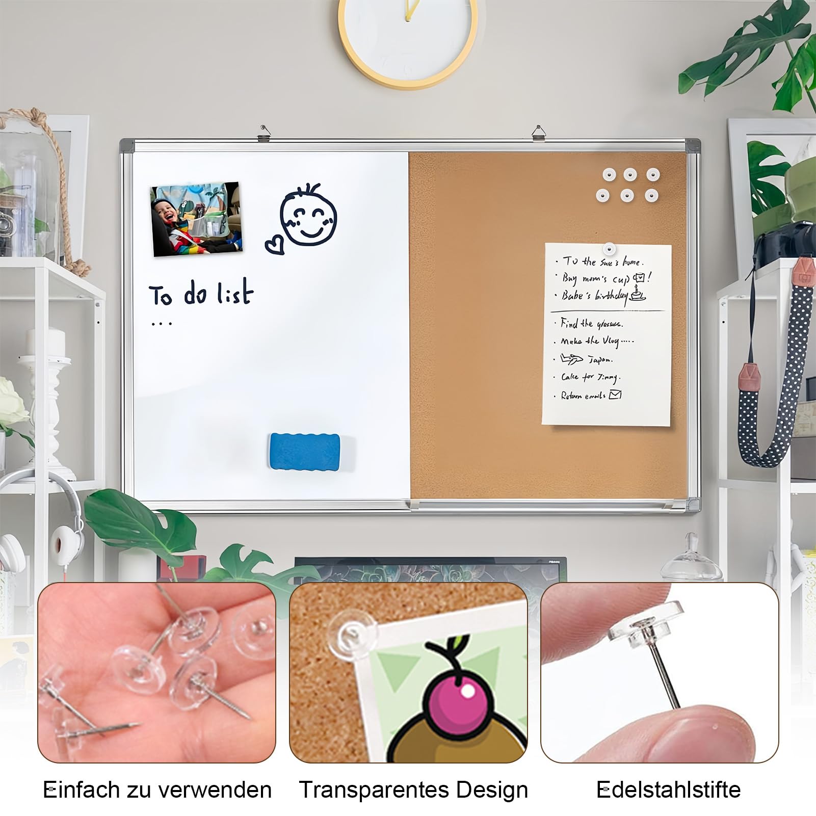 Lot De 200 Punaises à Dessin Transparentes Avec Boîte De Rangement