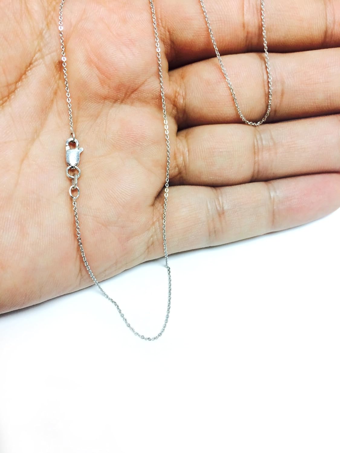 Jewelry Affairs Sterling Silver Rhodium Plated Cable Chain Necklace, 1.9mm