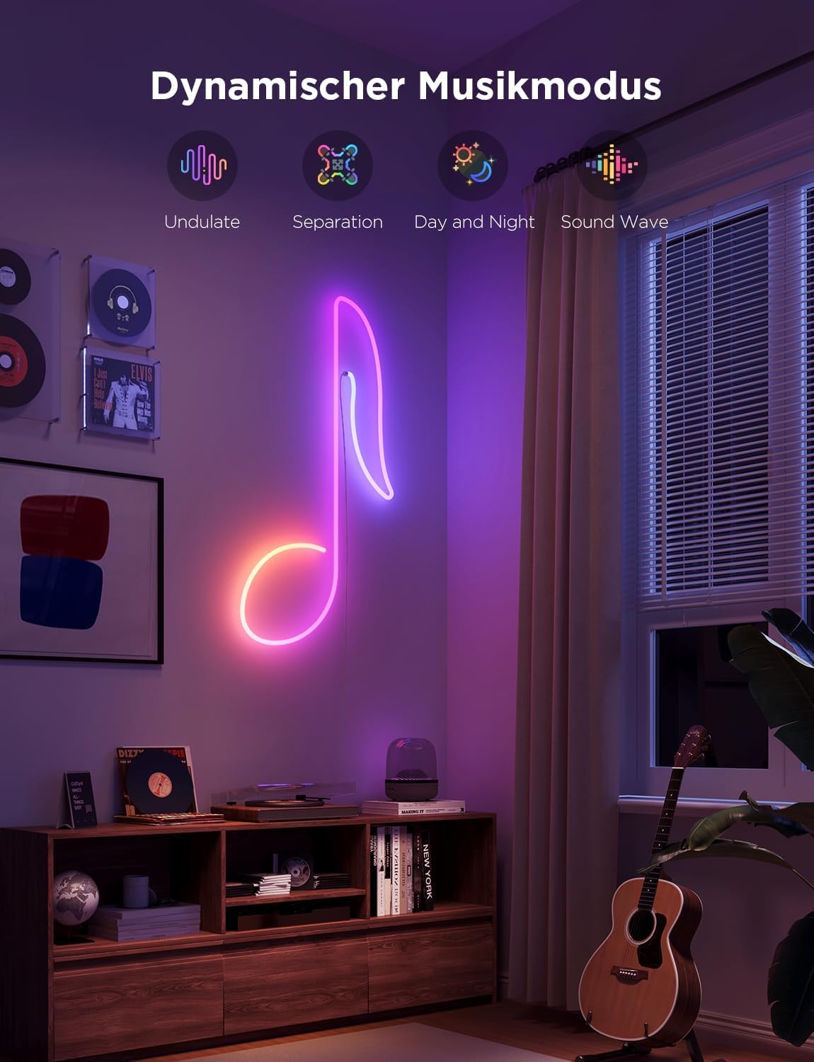 Govee Neon Rope Light 2, RGBIC Neon LED Strip 3m mit Form-Mapping | DIY Design, Kompatibel mit SmartThings, Matter, Alexa und Google Assistant, LED Streifen für Schlafzimmer Wanddekoration Weiß