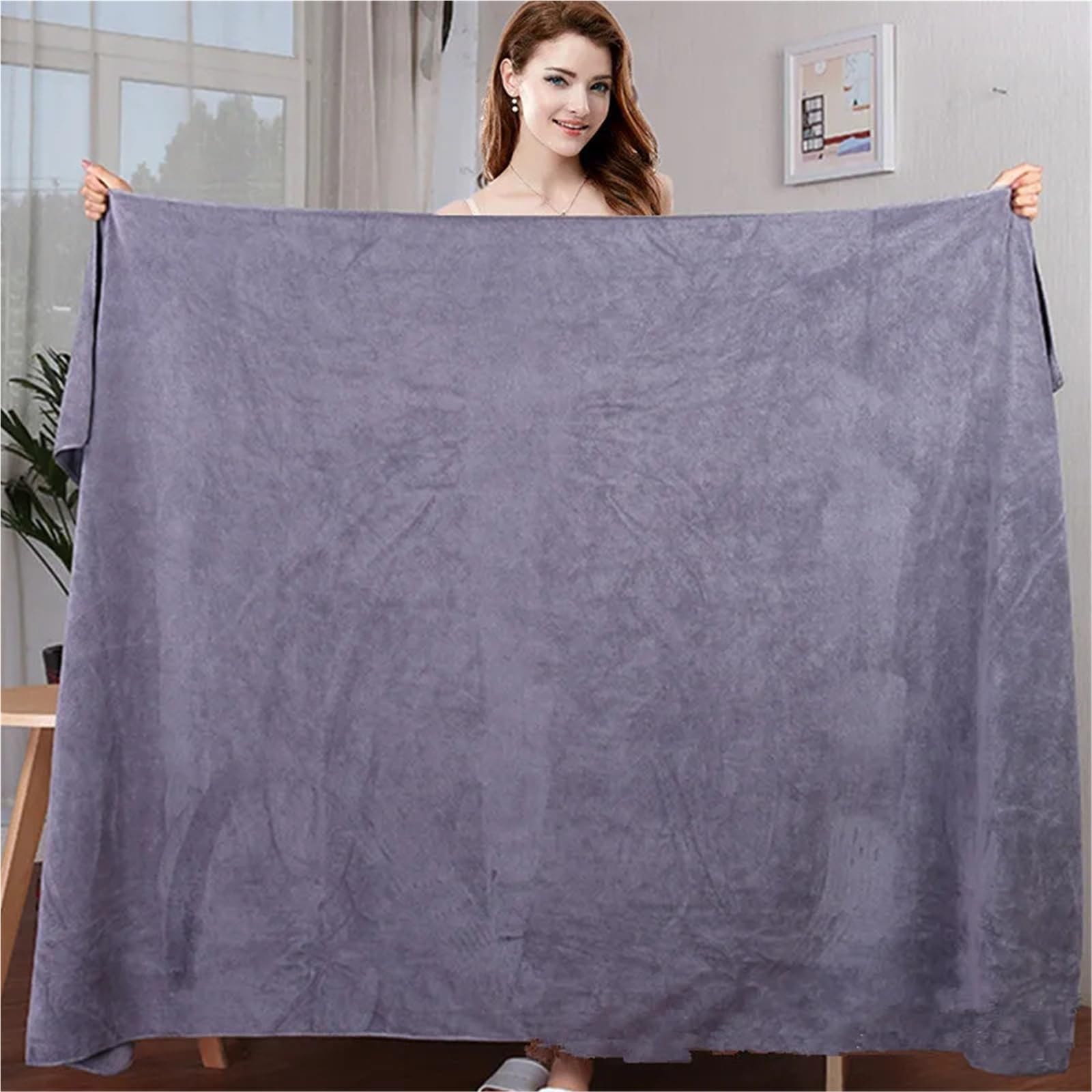 1 toalla de baño de microfibra gruesa, suave de alta absorción y secado rápido, toalla de baño, toalla de playa, toalla de baño (gris, 120 x 200 cm)