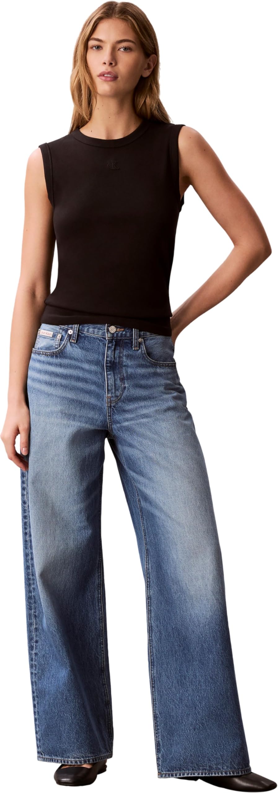 Calvin Klein SL 1x1 Refined Cotton Rib Tank Lv047b265g Canotta Donna