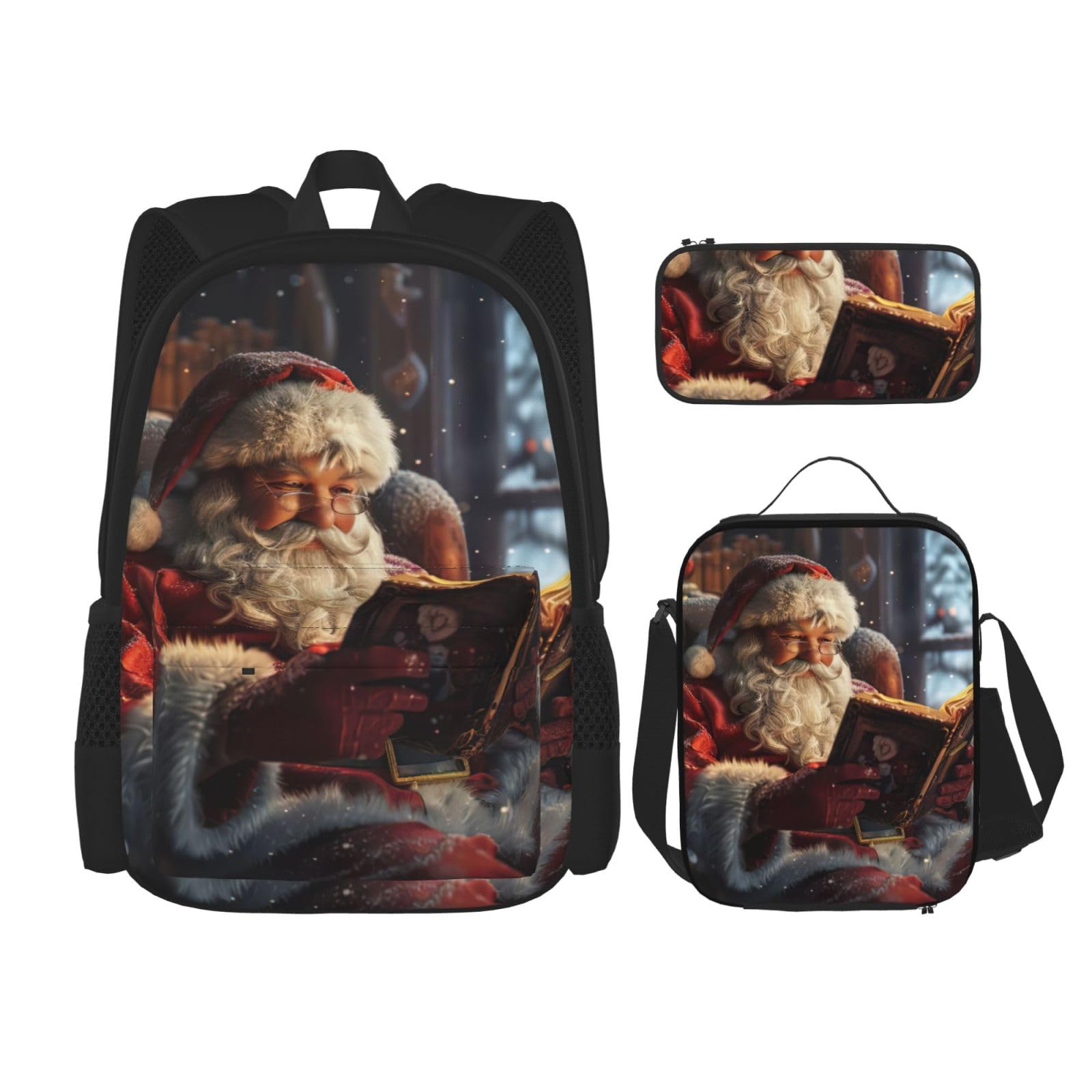 Zaino, borsa portapranzo, astuccio, set da 3 pezzi, per lavoro e