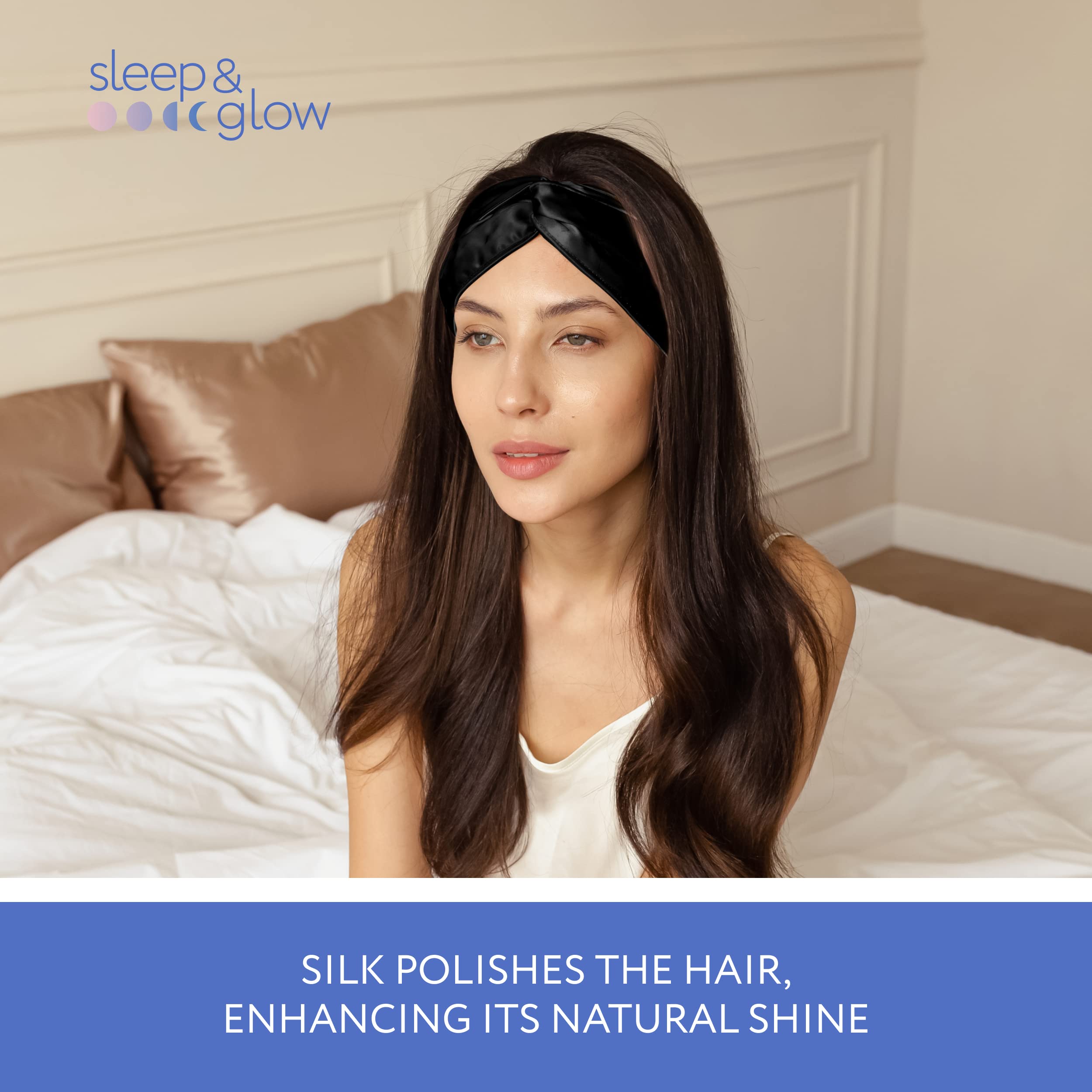 Amazon.com : SLEEP & GLOW Silk Luxury Headband 100% Mulberry  display picture 1