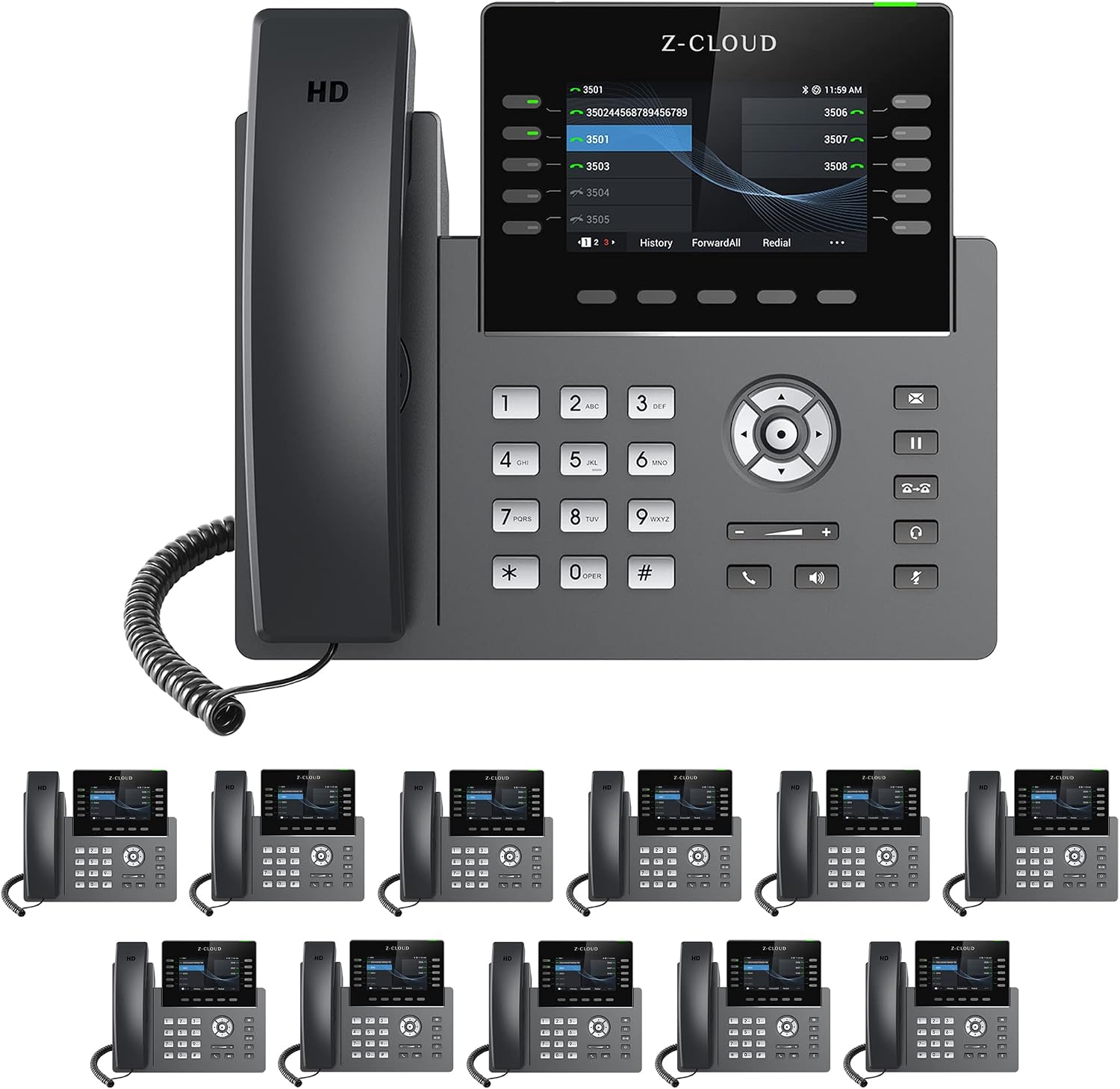 Z-Cloud 500 Phone System by Mission Machines: Auto Attendant, Voicemail, Voicemail to Email, Mobile Apps, Work from Anywhere & Includes Free Mission Machines Z-Cloud Service (24 Phone Bundle)