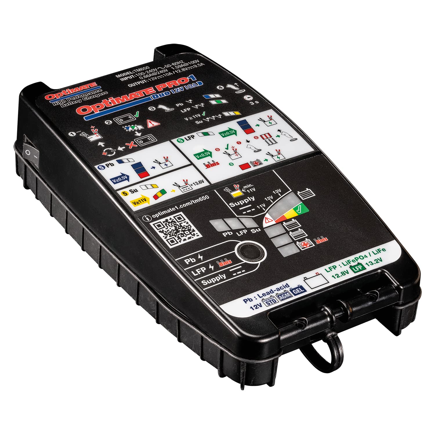OptiMate Pro1 Duo Lead Acid and Lithium Professional Battery Charger