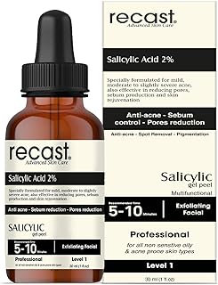 Recast Salicylic acid 2% face serum - Acne | Black heads & White heads | Excess sebum production |Pore minimiser (Gel peel) - 30ml