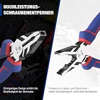 WORKPRO Kombinált Fogó 200mm - Multifunkciós Univerzális Szerszám Csavarkiszedővel és Kábelvágóval, Cr-V Acél, Otthoni és Műhelymunkákhoz 2
