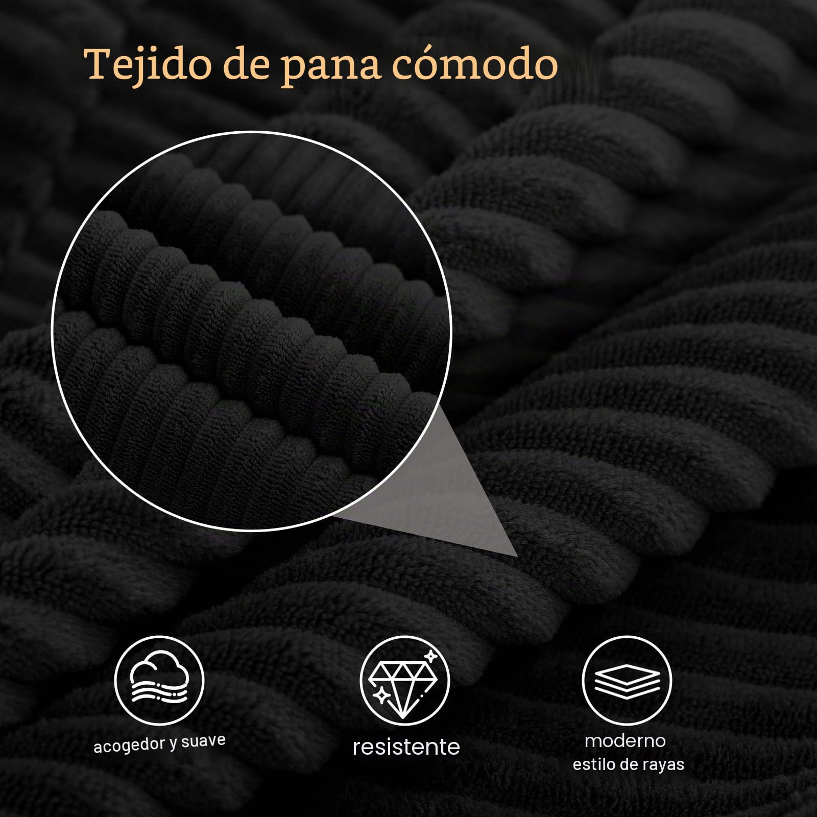 MeMoreCool Sofá cama convertible, sofá plegable sin huesos con funda de pana, colchón plegable con almohadas, cómodo sofá de espuma para sala de estar, dormitorio, habitación de invitados, color negro