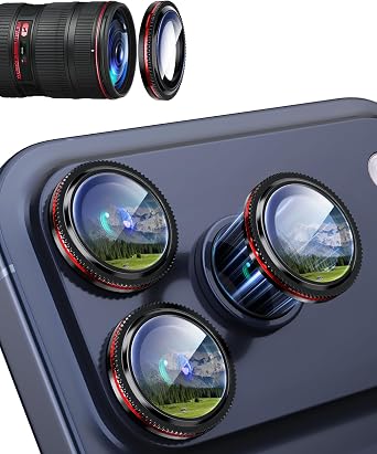 for iPhone 17 Pro/17 Pro Max Camera Lens Protector Aperture, Red | Individual Metal, 9H Hardness, Scratch Resistant, Shockproof, Drop Protection, Case Friendly, Stylish Accessories