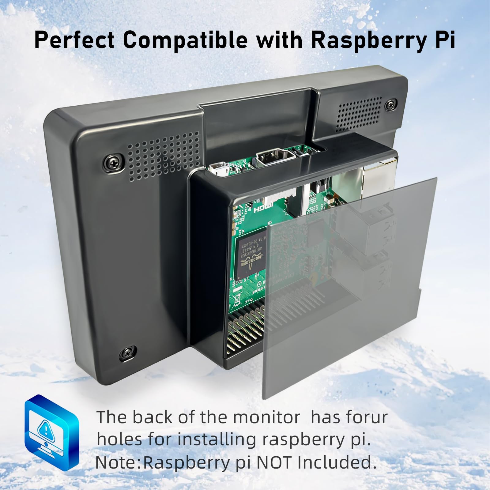 Small Computer Monitor 7-Inch Raspberry Pi Screen 800x480 HDMI Monitor ...