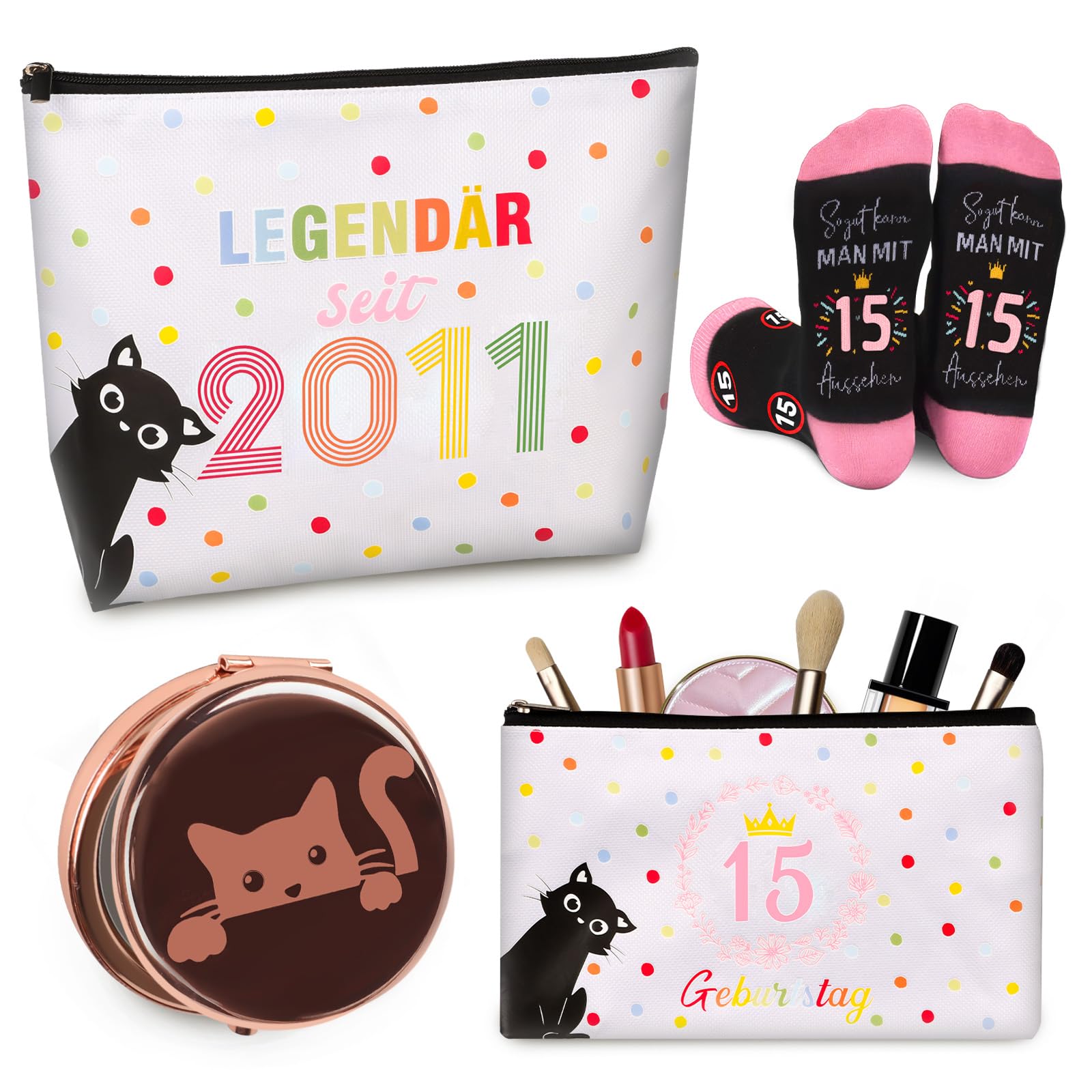 TUZELIYA 2026 Originelle 15 Jahre Mädchen Geschenk, 4 Stück Geburtstagsgeschenk für Damen, Lustige Geschenke für 2011 Mädchen Tochter Freundin Schwestern