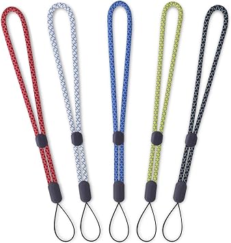 YOUOWO Wrist Colored Lanyard Reflective Hand Srap Lanyards 5 Pack,For Flashlight Outdoor Portable Water Cup USB Phone Key ID Card
