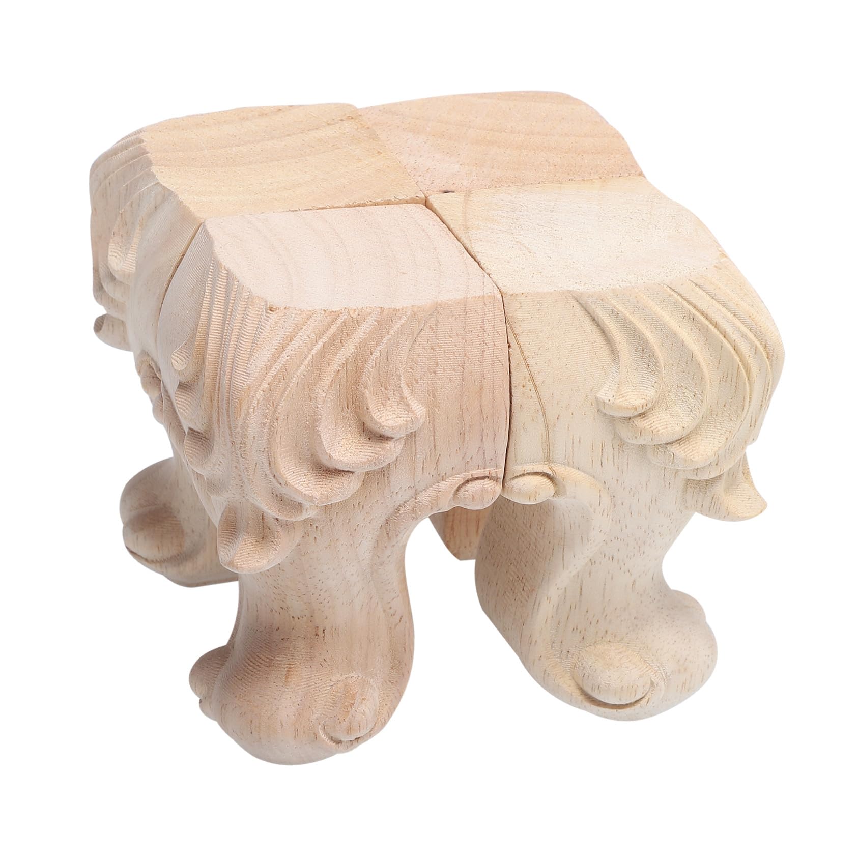 Patas de madera maciza talladas para sofás y armarios de diseño europeo (4 piezas)