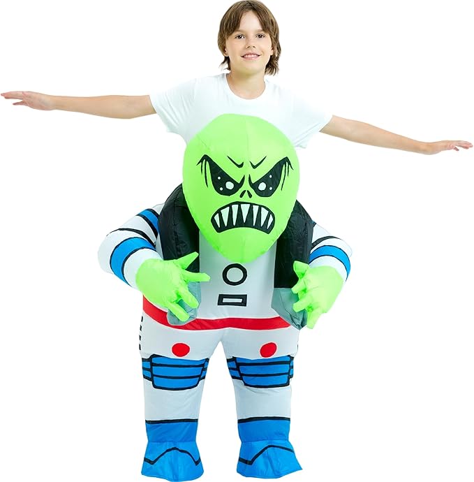 One Casa Blow Up Costume Child,Inflatable Costumes for Kids,Riding Alien Costume,Halloween Costumes for Boys/Girls