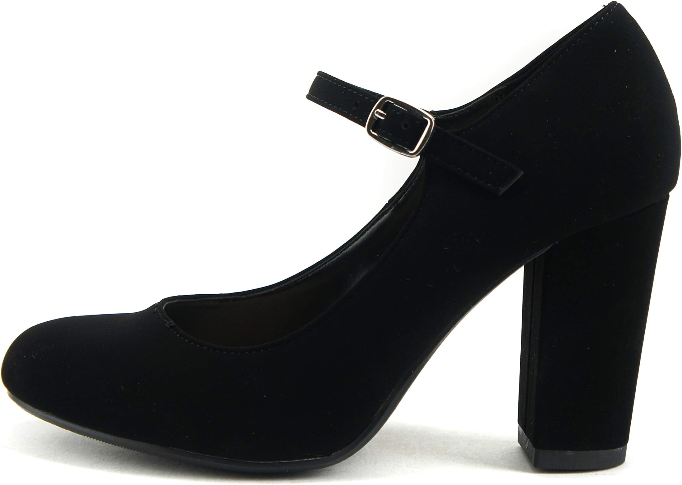 CityclassifiedComfort Nola Women's Closed Toe Ankle Strap Block Heel