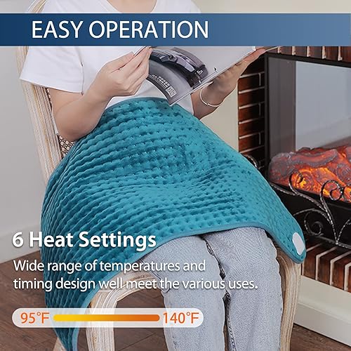 Vista 86 de DAILYLIFE Almohadilla térmica para aliviar el dolor de espalda, almohadillas térmicas eléctricas de 20 x 24 pulgadas para calambres, espalda