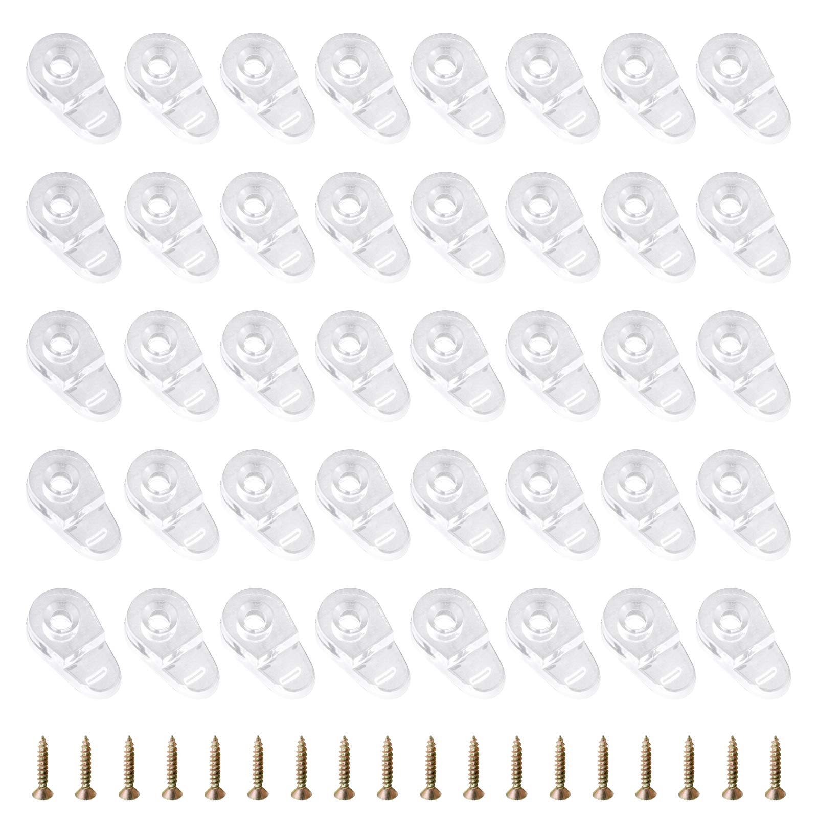 30Set Glass Retainer Clips Kit, 13mm Plastic Glass Cabinet Clips With