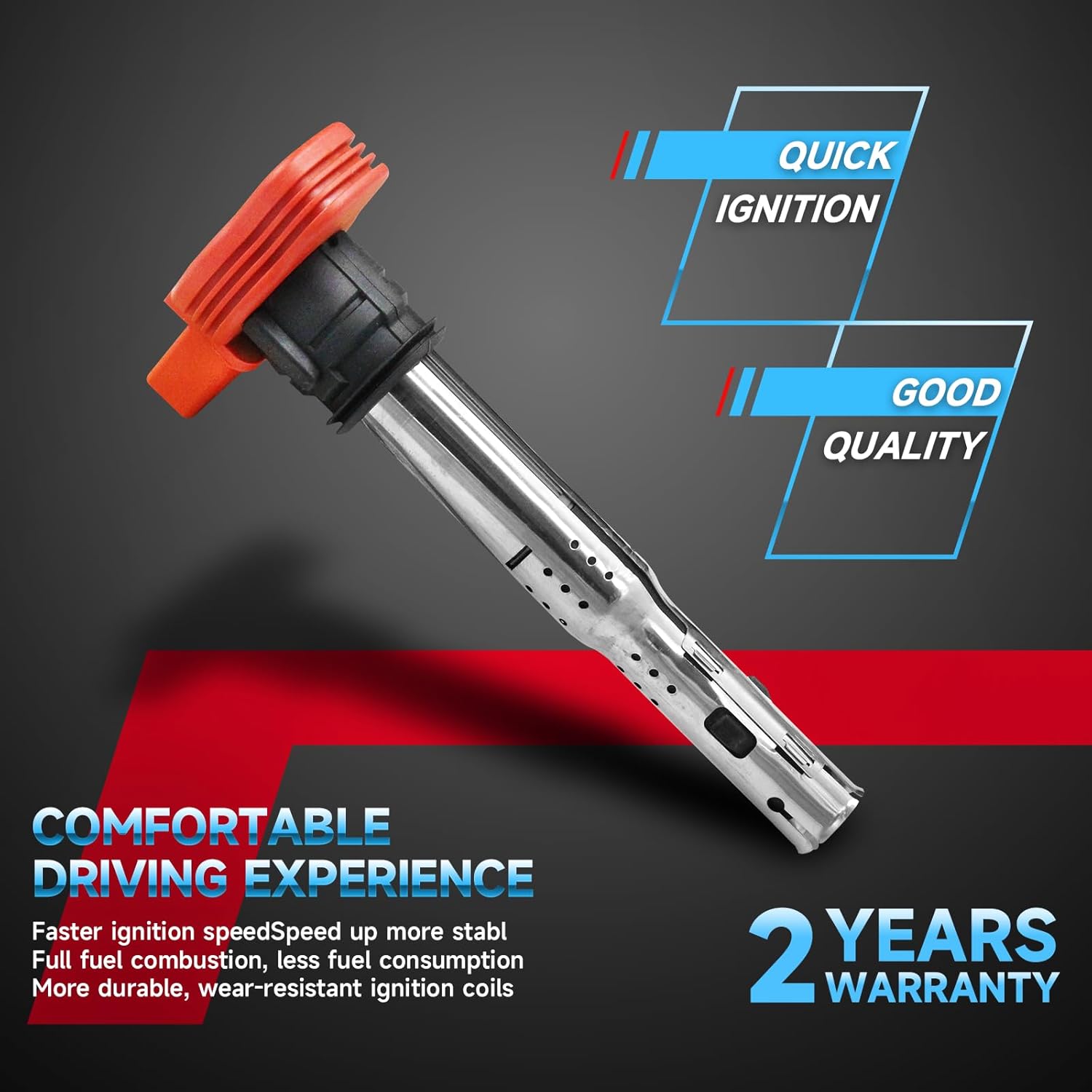 06E905115E UF529 Ignition Coil Pack Compatible with Audi A4 A6 Q7 Q5 S5 S4 Volkswagen VW 2007 2008 2009 2010-2016 3.0 3.2 4.2L Coil Packs Replaces 06H905115B 06E905115A,Pack of 4