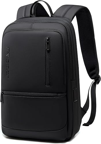 Mochila para laptop de 15.6 pulgadas para hombres, bolsa de viaje de trabajo de negocios negra, Negro, Mochila de negocios